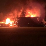 新潟県 長岡市 越路 岩塚製菓中沢工場 火事