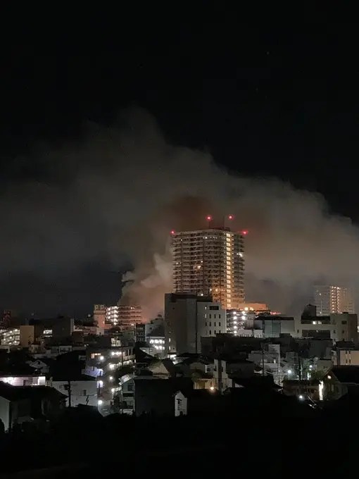 静岡県　三島市　本町タワー　火事